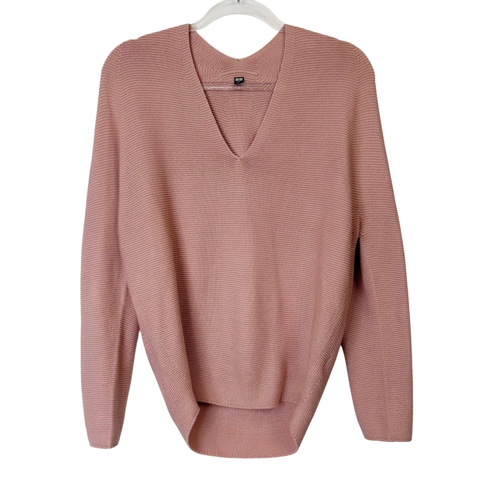 Uniqlo 3D Cotton Cocoon Sweater Women's Size Small Rose Pink
